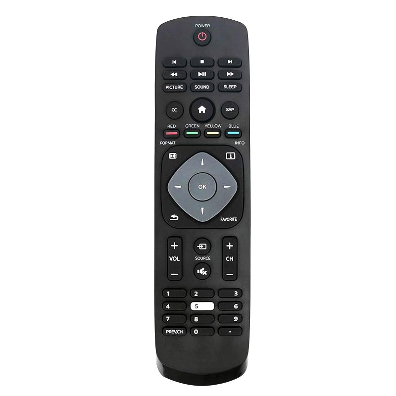 AULCMEET New Replaced Remote fit for Philips TV 24PFL3603 24PFL3603/F7 65PFL5922/F7 RR24PFL3603/F7 341920000321004 - Image 1